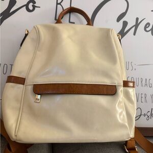 Chic Cream and Tan Backpack